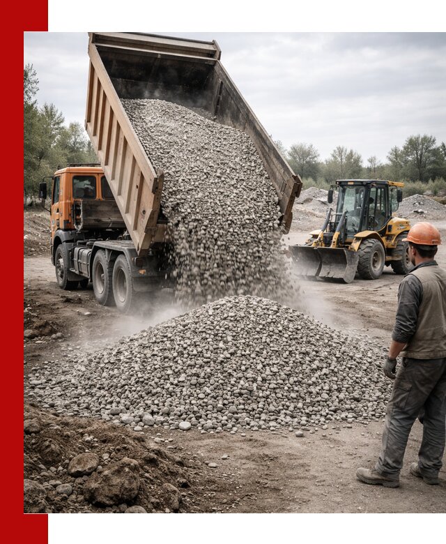 Доставка щебня в Выборге крупными и мелкими фракциями