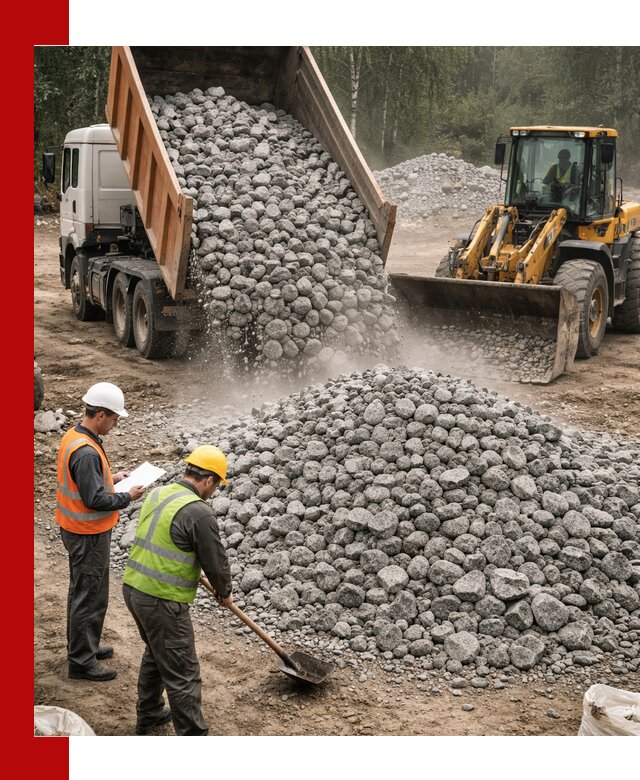 Гранитный щебень фракция 70-150 доставка в Выборге