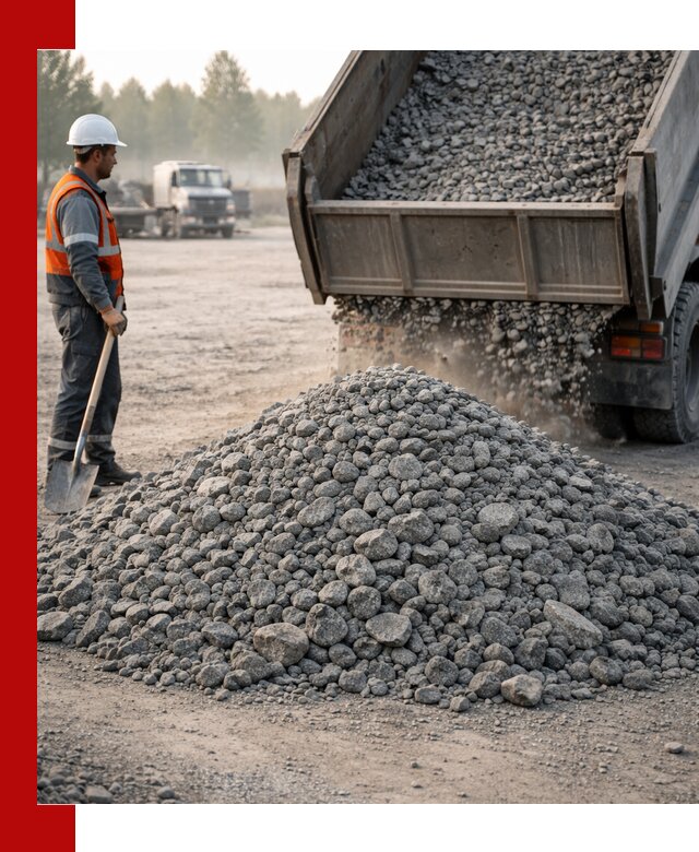 Гранитный щебень фракции 100–201 для строительства в Выборге