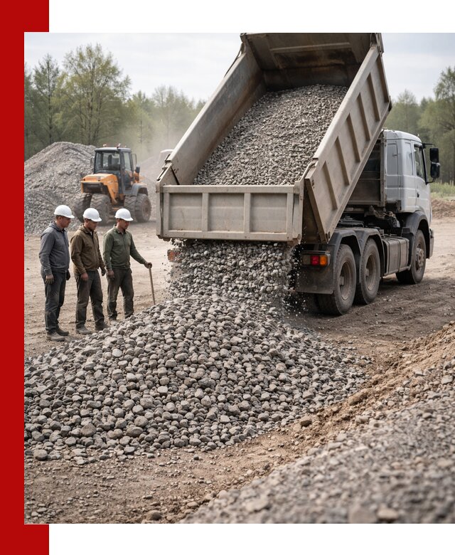 Доставка гравийного щебня фракции 70-120 в Выборге