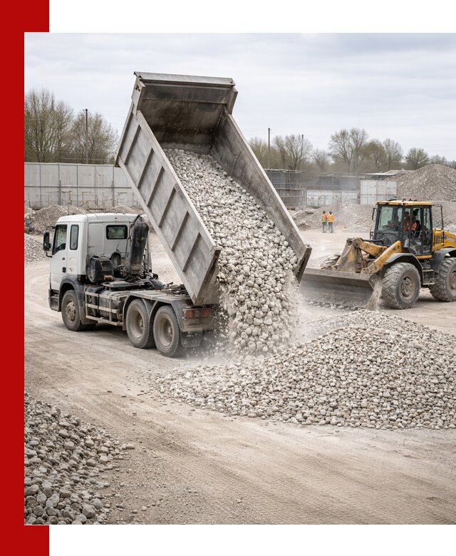 Доставка и продажа известнякового щебня в Выборге