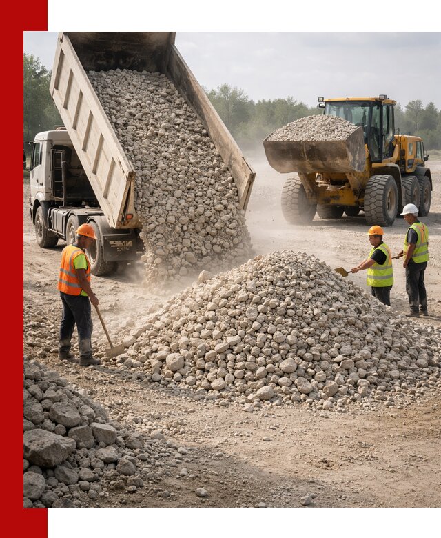 Доставка известнякового щебня фр. 40-70 в Выборге