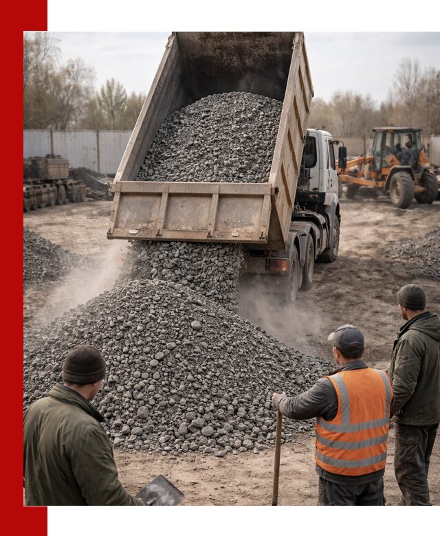 Доставка шлакового щебня в удобные сроки по выгодной цене в Выборге