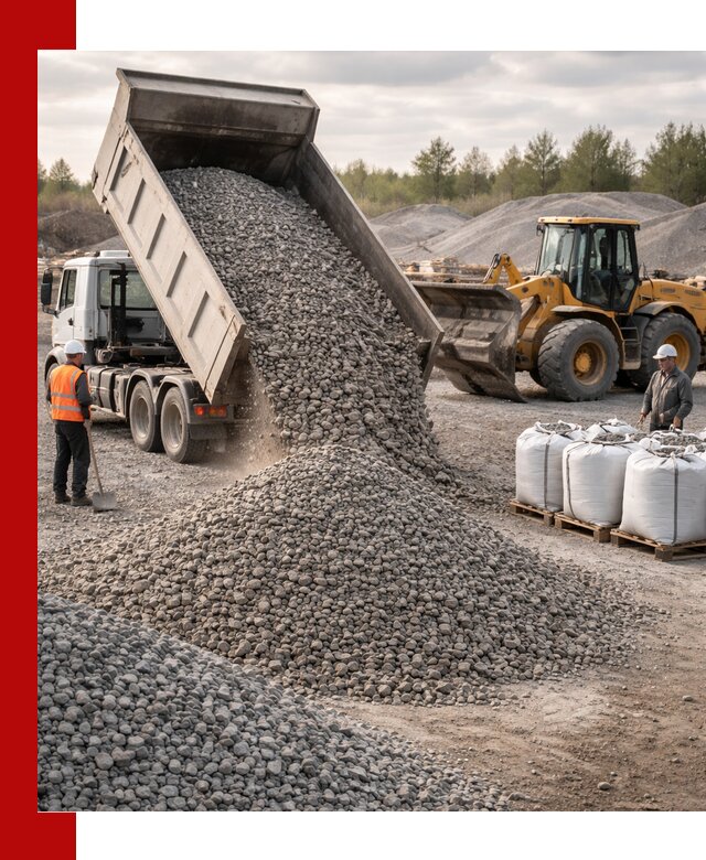 Бетонный щебень фракция 5–20 с доставкой в Выборге