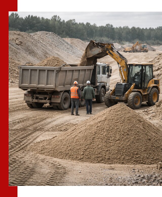 Карьерный среднезернистый песок с доставкой в Выборге