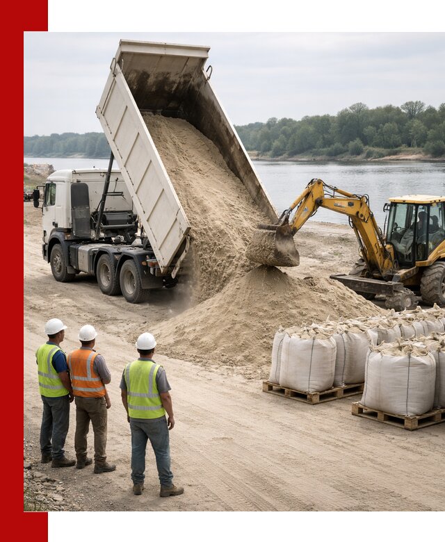 Доставка речного песка в Выборге самосвалами и погрузкой