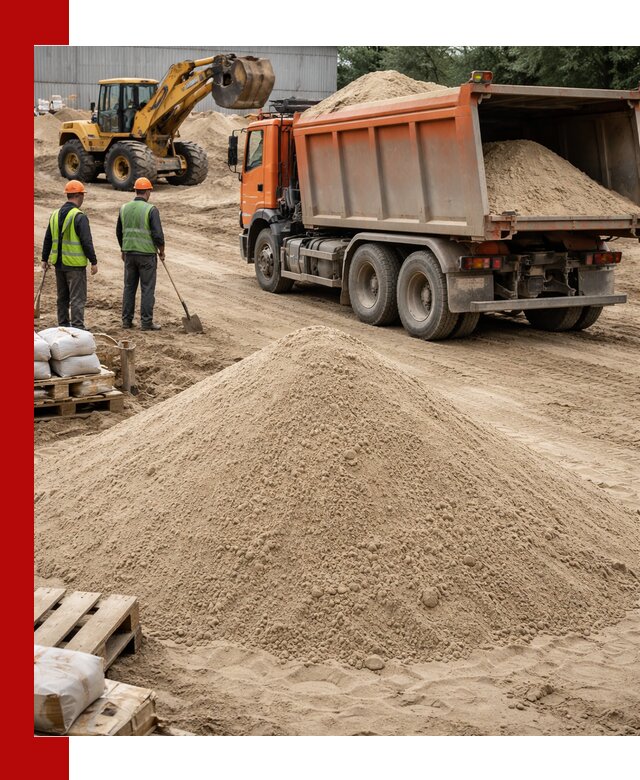 Доставка и продажа мытого речного песка в Выборге