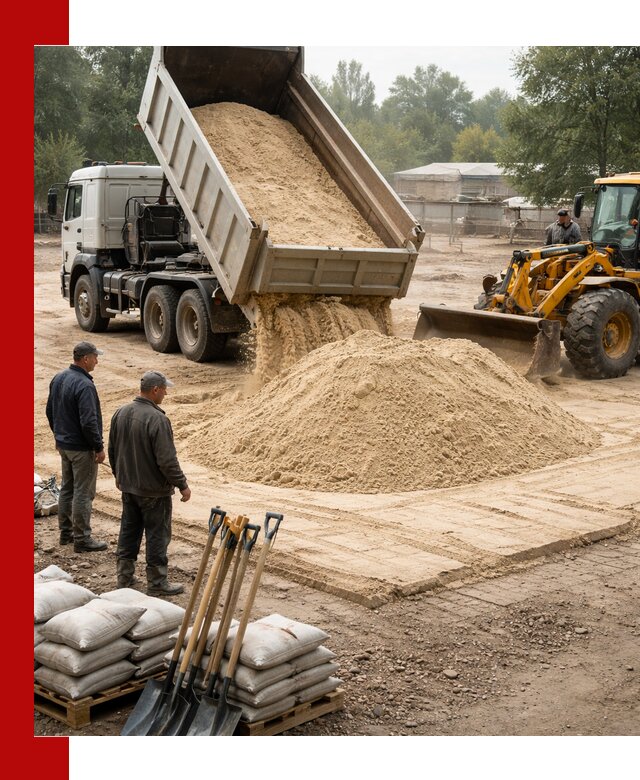 Доставка мытого песка в Выборге с самосвалами по выгодной цене