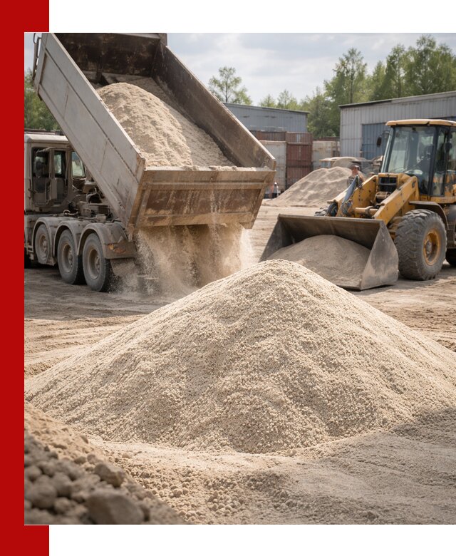 Кварцевый песок с доставкой в Выборге для строительных работ