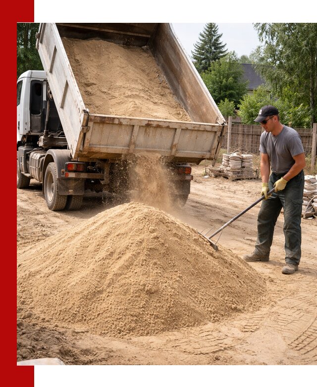 Доставка сухого песка самосвалами в Выборге