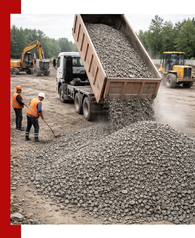 Доставка гравия фракции 40-70 в Выборге оптом и в розницу