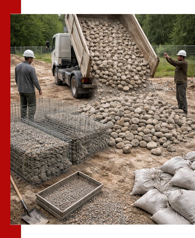 Камень для габионов фракция 70–151 в Выборге