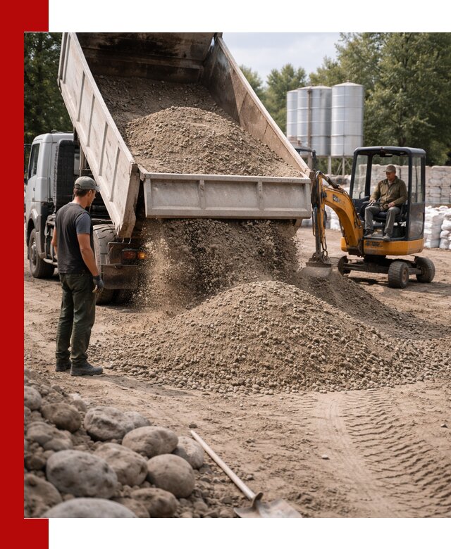 Доставка ПГС С3 в Выборге самосвалами и миксерами