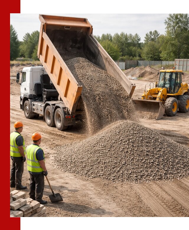Доставка щебёночно-песчаной смеси ЩПС С7 в Выборге
