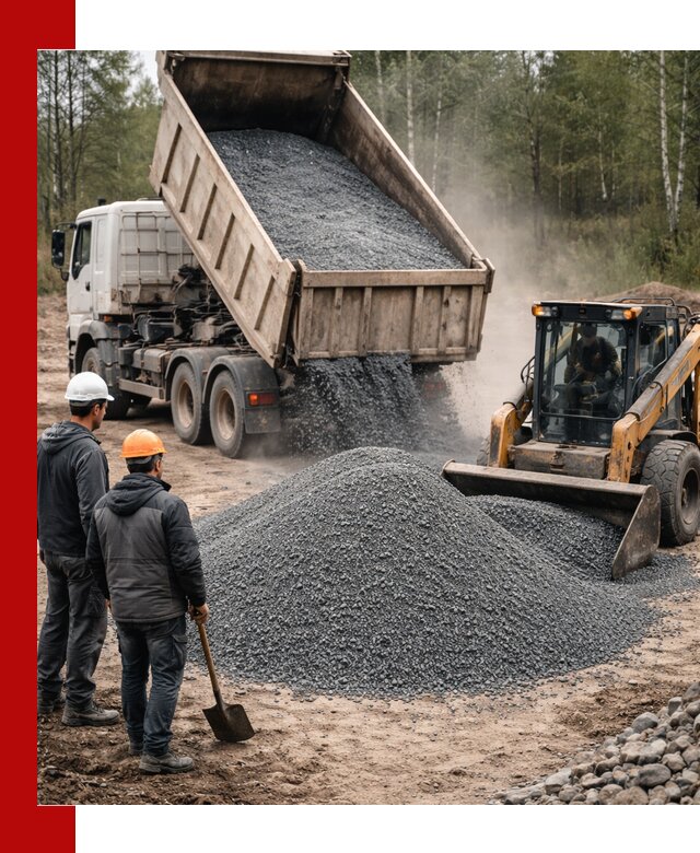 Гранитный отсев 0-5 с доставкой и разгрузкой в Выборге