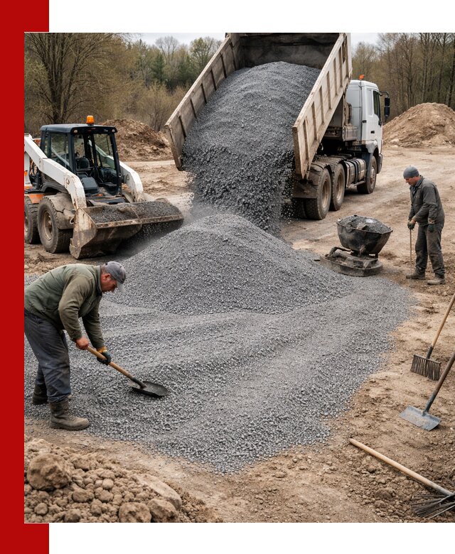 Отсев для подсыпки в Выборге — доставка и подсыпка на участок