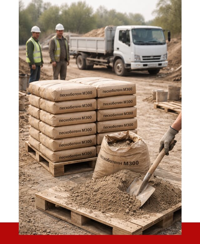 Пескобетон М300 в Выборге с доставкой от 4753 р. за куб | ПРОНЕРУДВбр