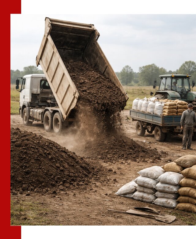 Доставка грунта и удобрений оптом в Выборге для сельхоз и строительства