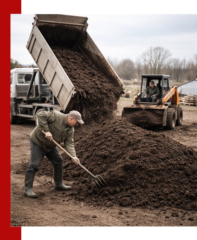Доставка и продажа перегноя в Выборге быстро и дешево