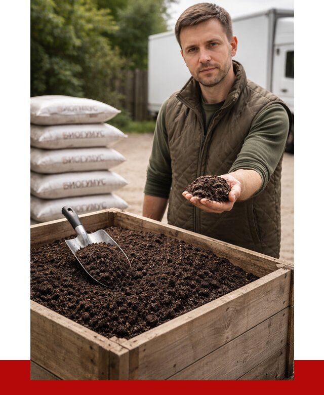 Купить биогумус в Выборге с доставкой от 8688 р. за куб | ПРОНЕРУДВбр