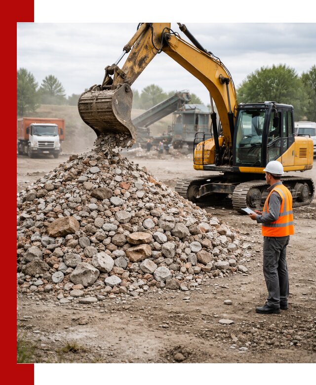 Доставка и вывоз строительного боя в Выборге