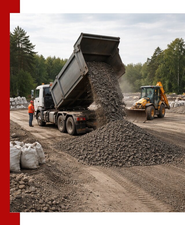 Доставка дробленого асфальта в Выборге для дорожных работ