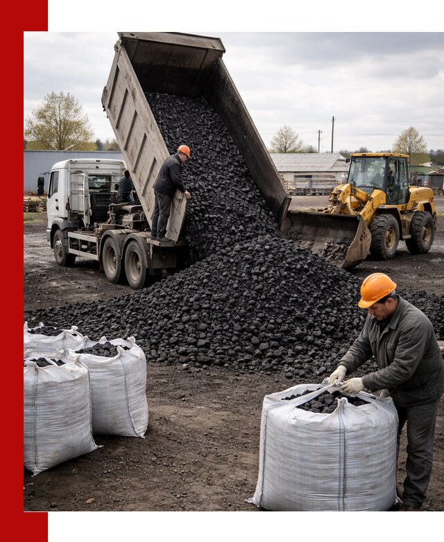 Доставка каменного угля в Выборге оптом и в розницу