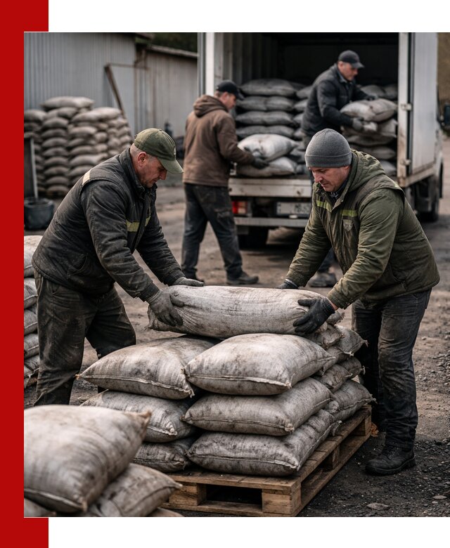 Доставка угля в мешках по выгодным ценам в Выборге