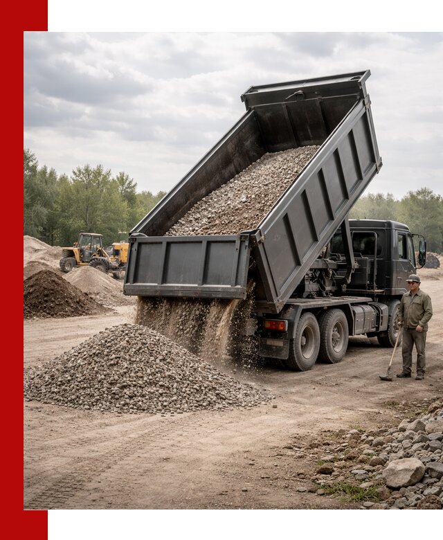 Доставка самосвалом 30 м3 по выгодным ценам в Выборге