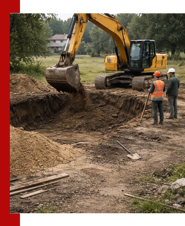 Рытье котлована под фундамент в Выборге (быстро и недорого)