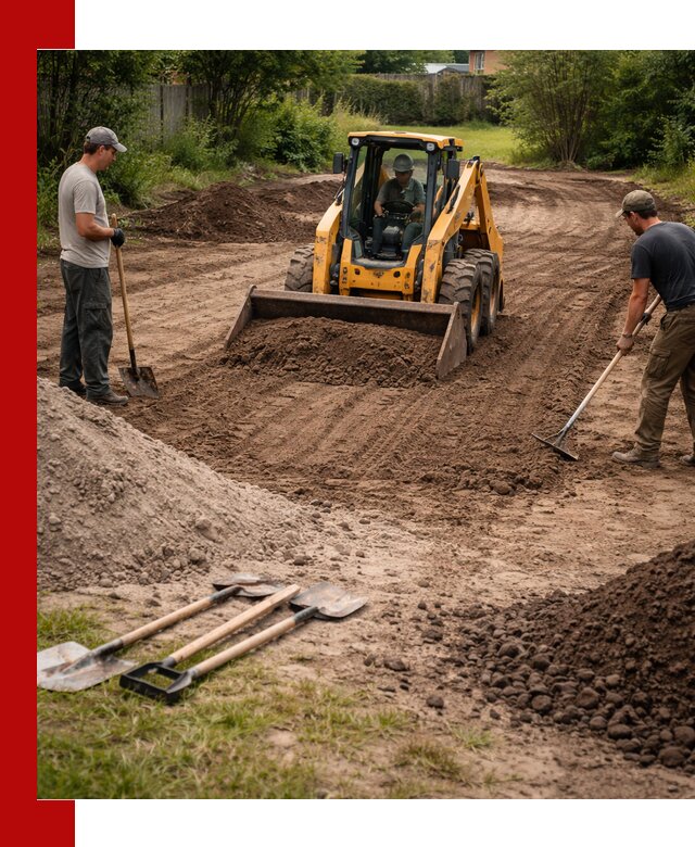 Планировка участка грунтом с вывозом и доставкой в Выборге